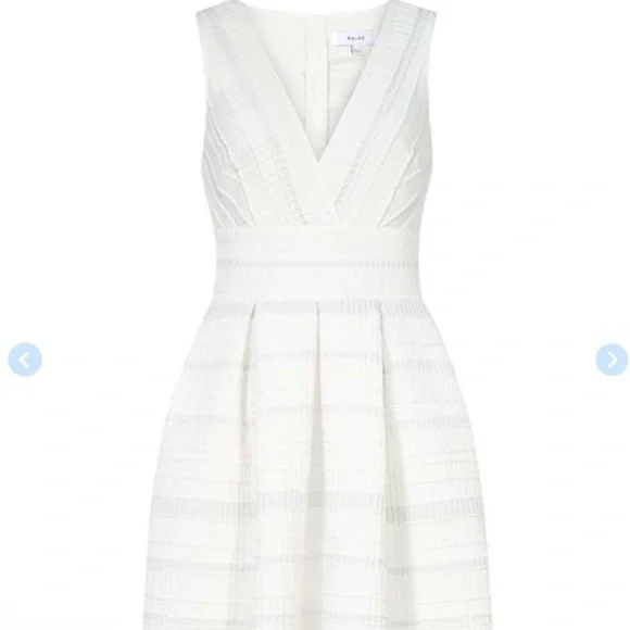 Reiss White Textured Backless Dress - Picture 1 of 1